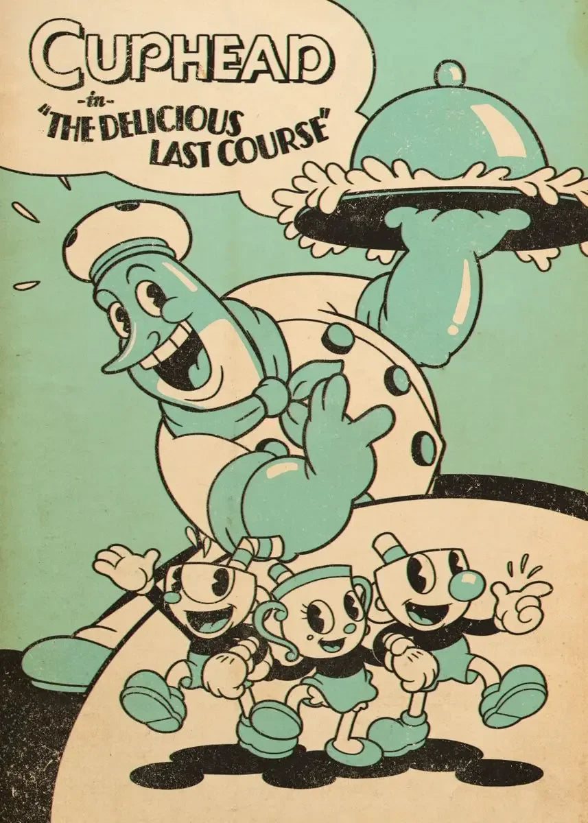 Cuphead Retro Cartoon Poster Set
