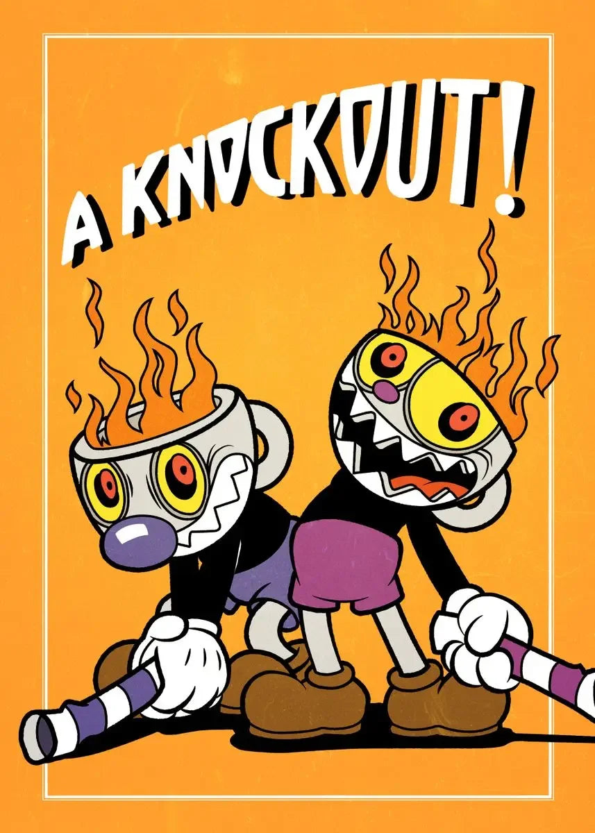 Cuphead Retro Cartoon Poster Set