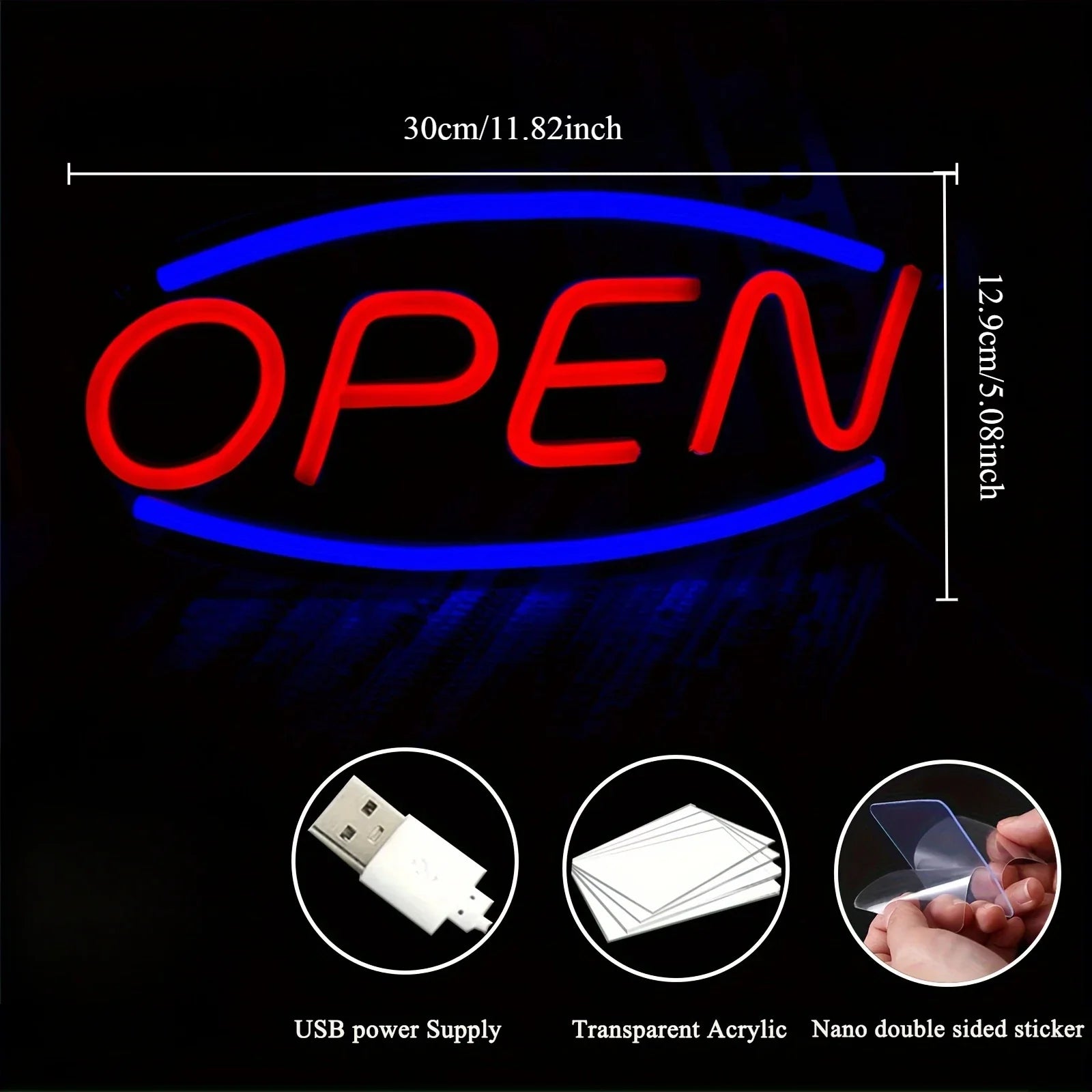 Open Neon LED Sign