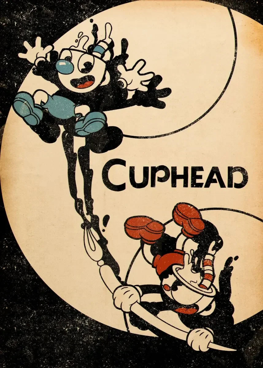 Cuphead Retro Cartoon Poster Set
