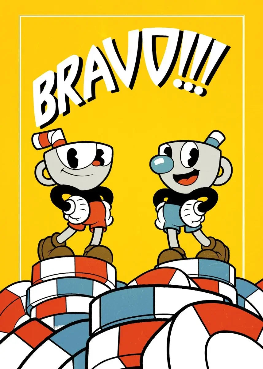 Cuphead Retro Cartoon Poster Set