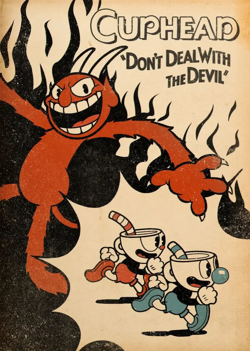 Cuphead Retro Cartoon Poster Set