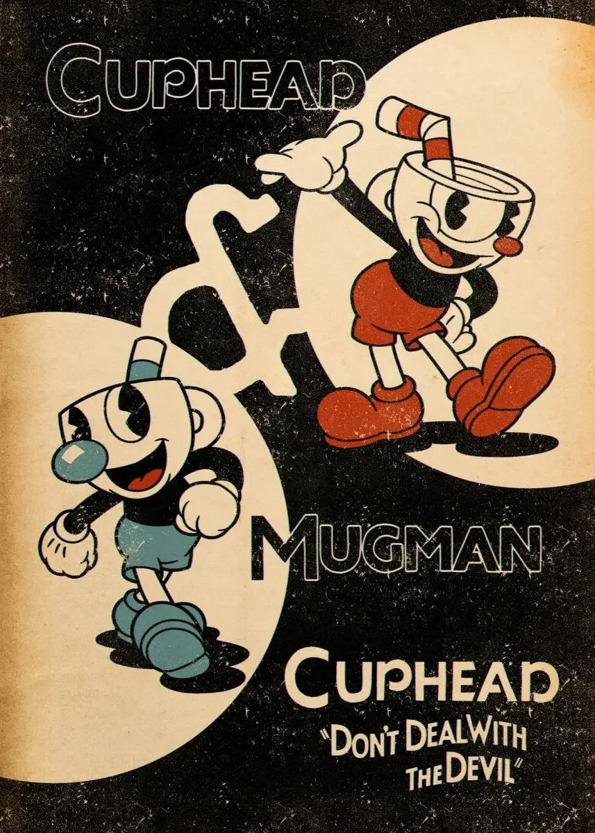Cuphead Retro Cartoon Poster Set