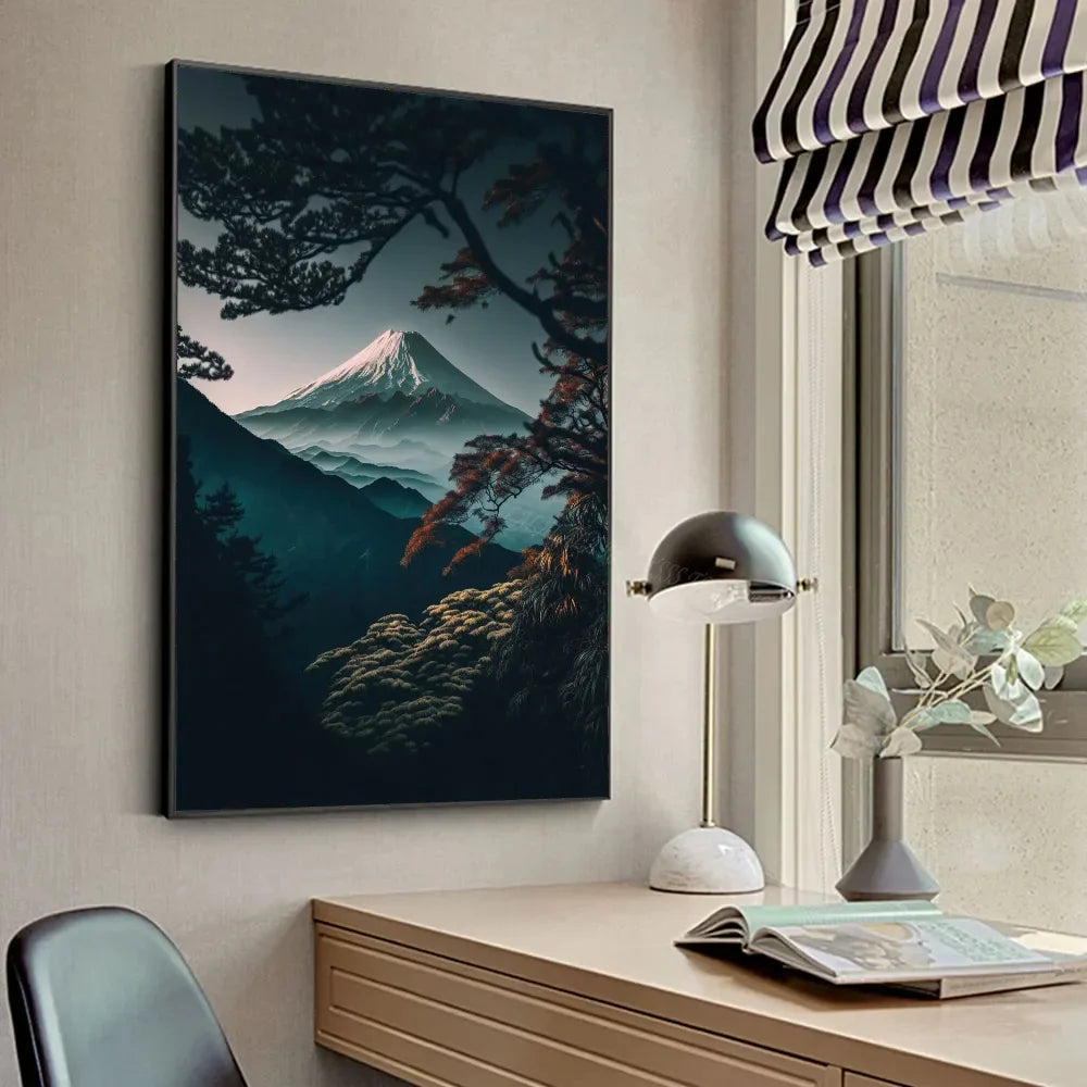 Mount Fuji Koi Landscape Poster