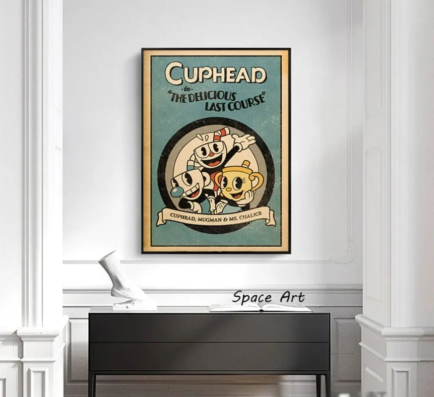 Cuphead Retro Cartoon Poster Set